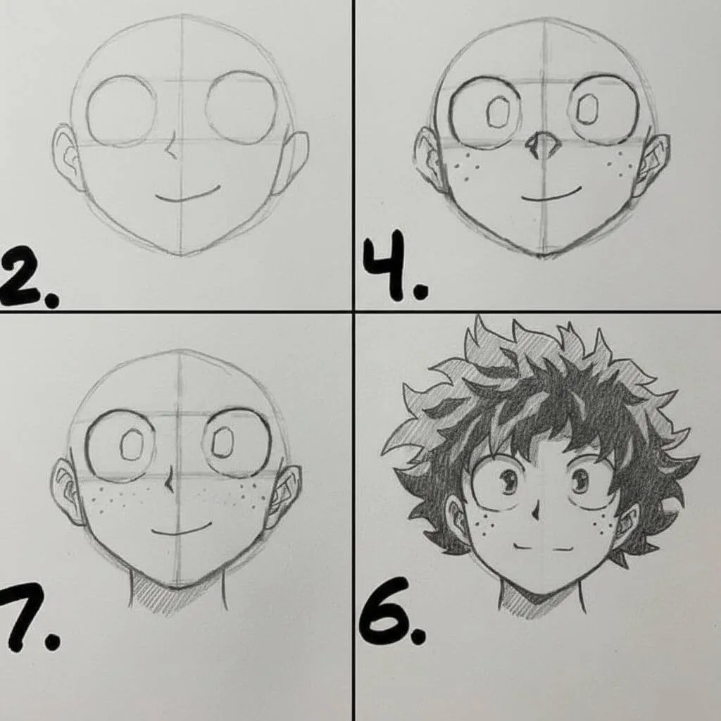 Como Desenhar Passo a Passo um personagem de anime passo a passo Ilustração passo a passo de como desenhar um personagem de anime