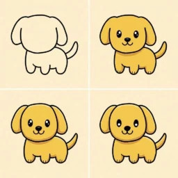 Imagem de um adorável cachorro para colorir