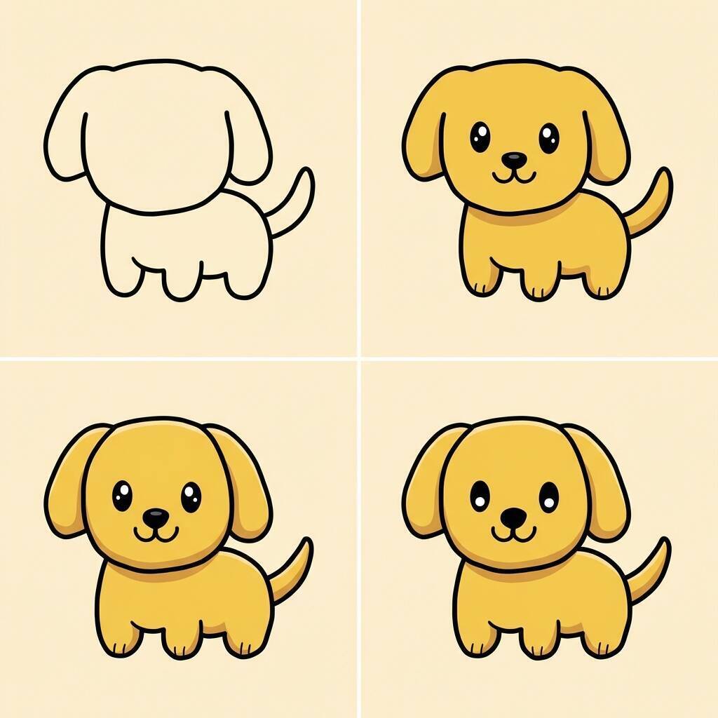 Imagem de um adorável cachorro para colorir