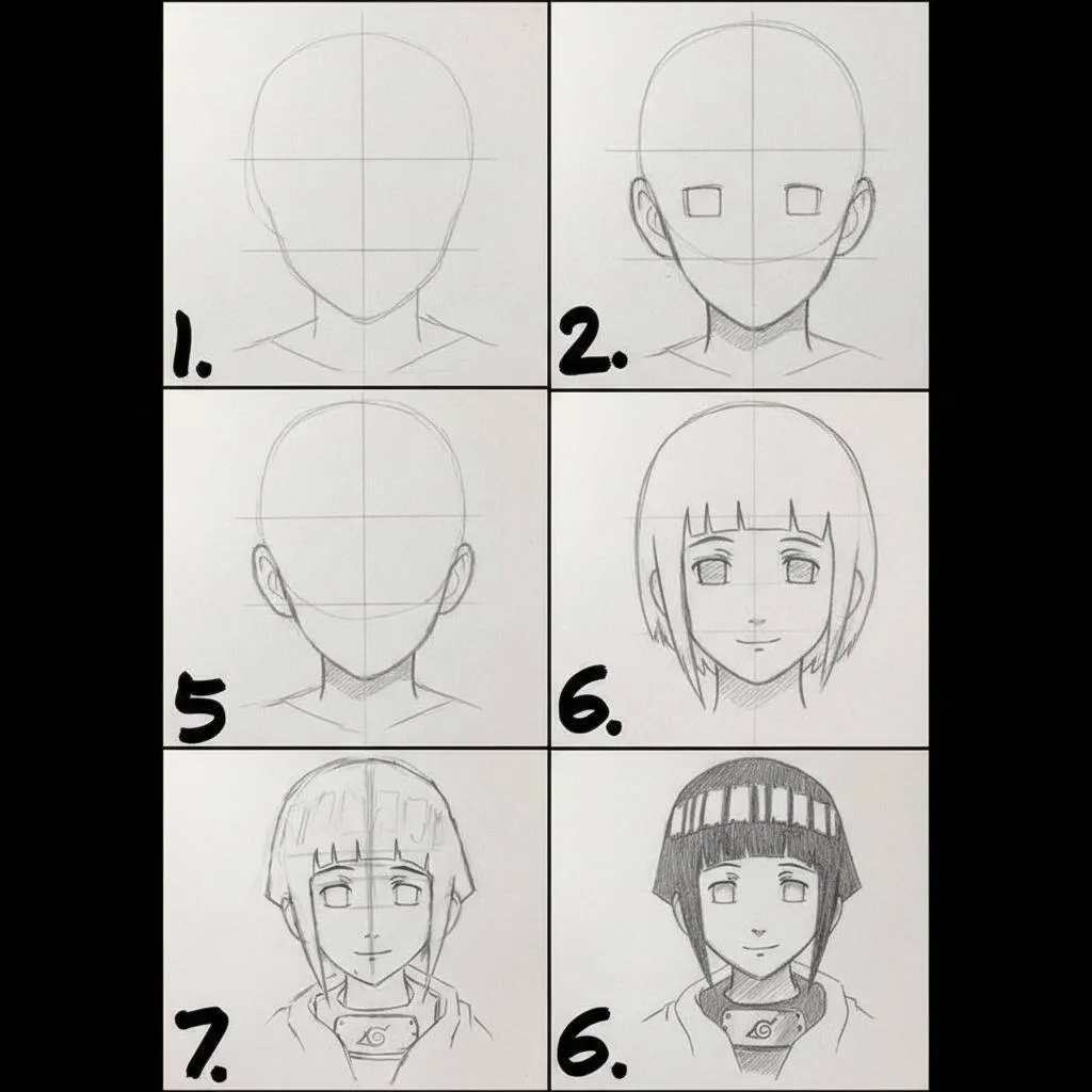 Instruções para desenhar um personagem de anime em etapas