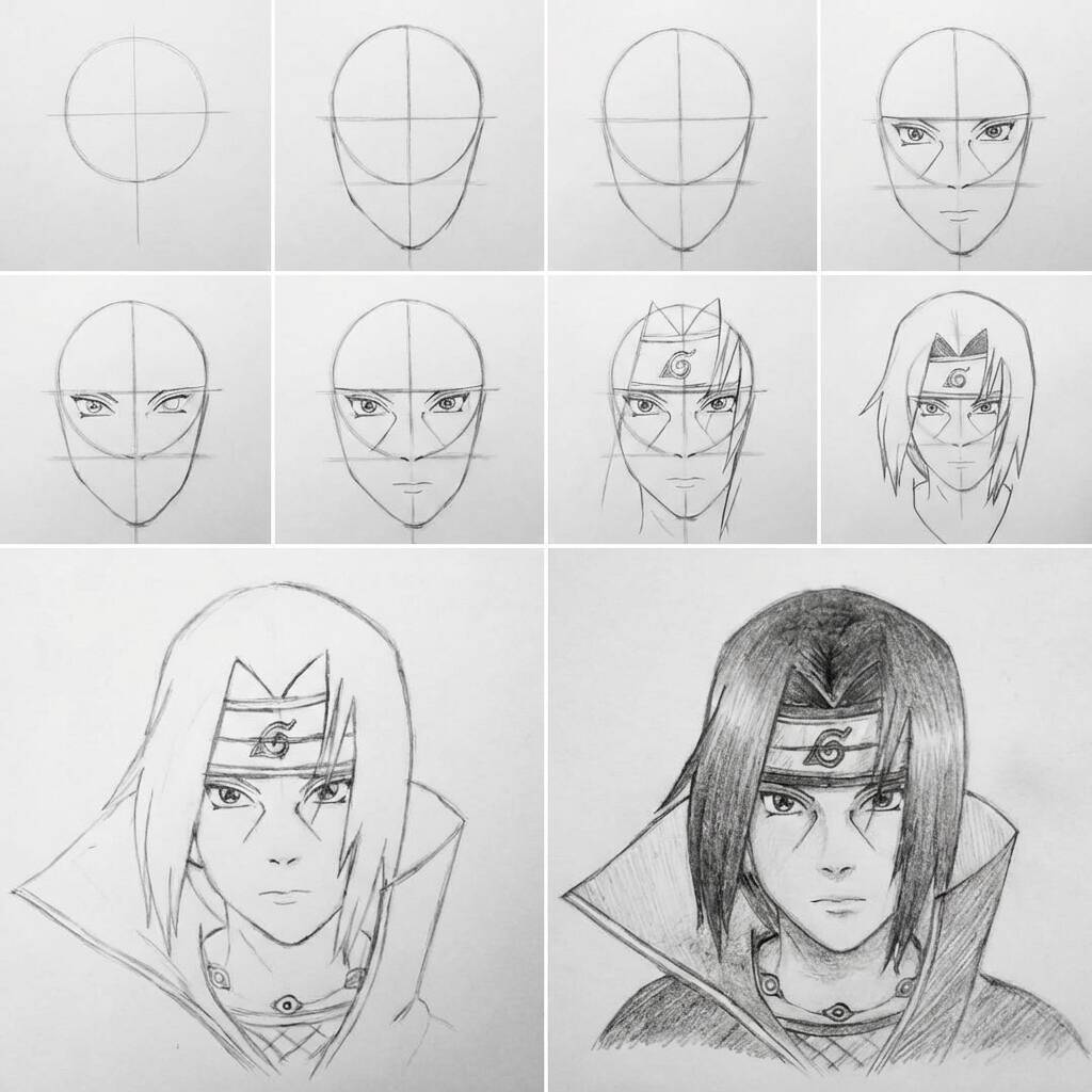 Instruções para desenhar um personagem de anime passo a passo