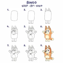 Instruções passo a passo para desenhar o Bingo