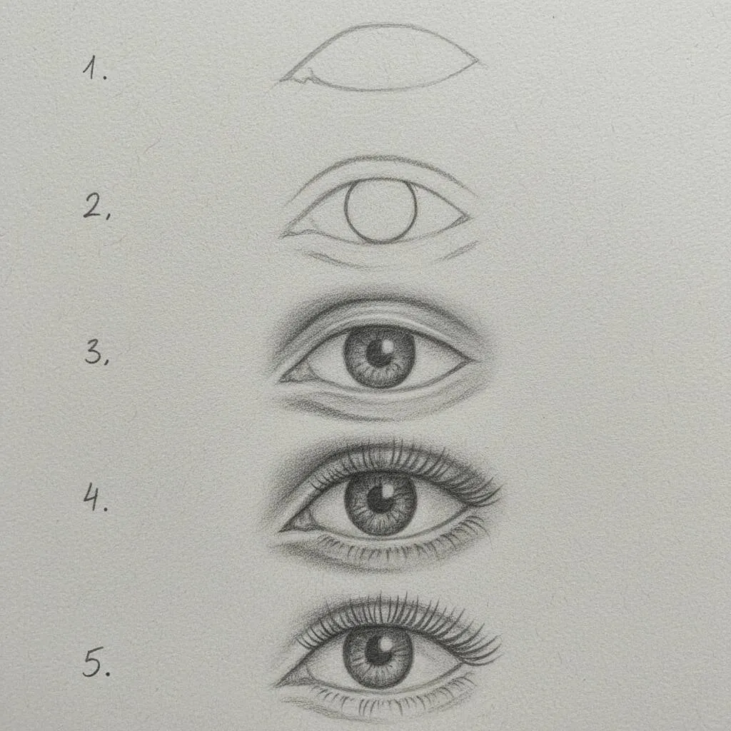 Instruções passo a passo para desenhar um olho