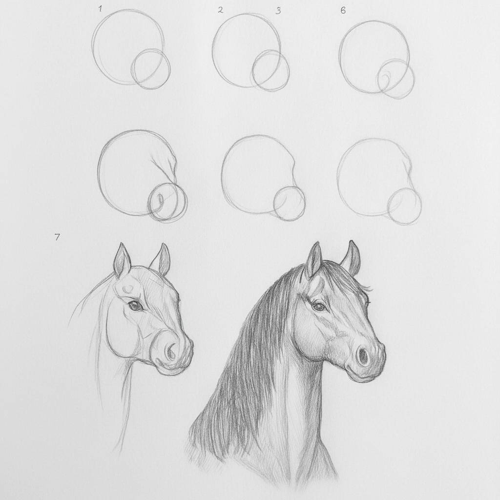 Passo a passo para desenhar um cavalo