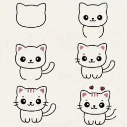 Passo a passo para desenhar um gato fofo