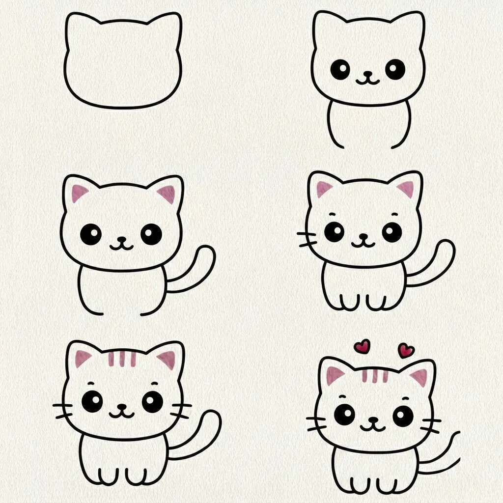 Como Desenhar Passo a Passo um Gato passo a passo Passo a passo para desenhar um gato fofo