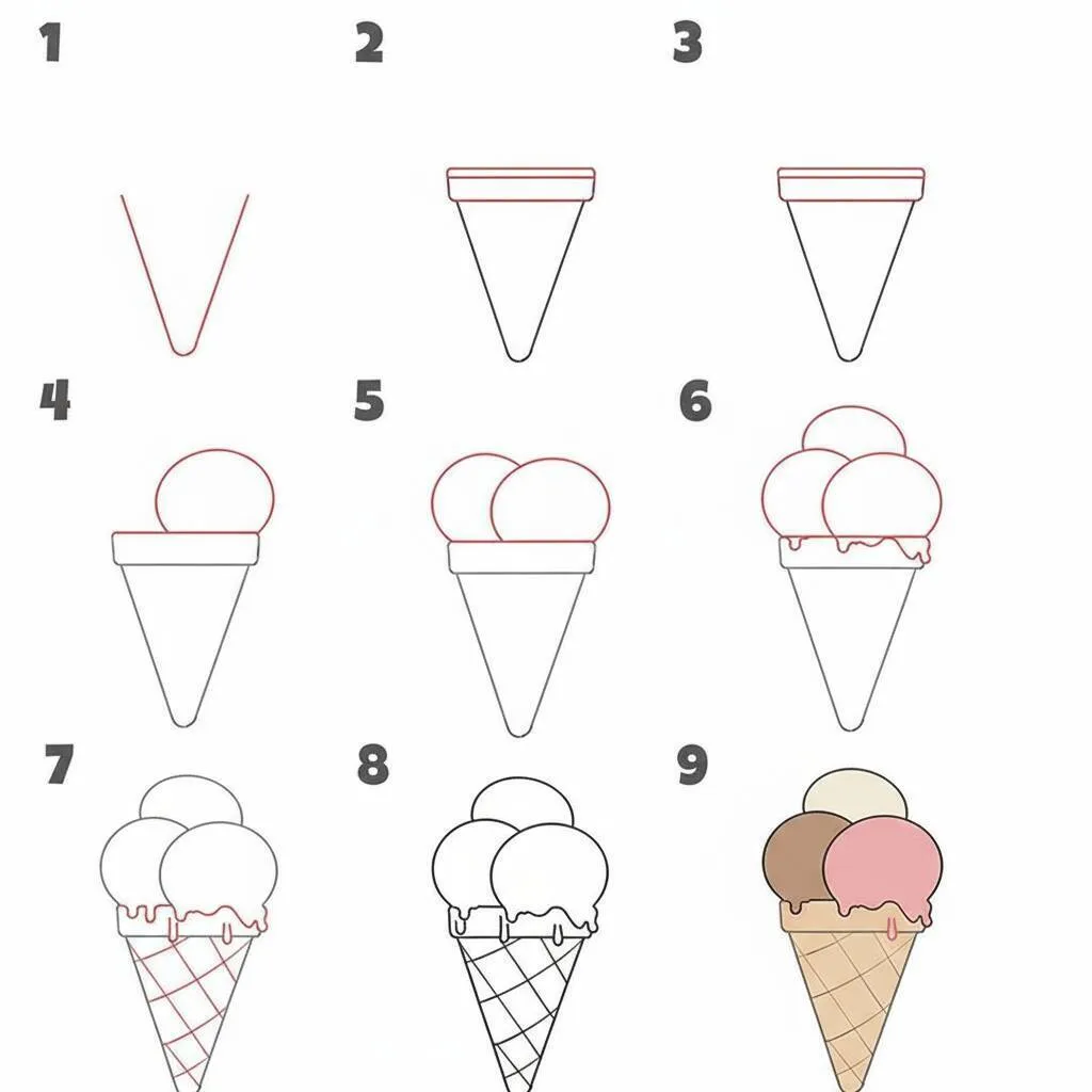 Como Desenhar Passo a Passo um Sorvete passo a passo Passo a passo para desenhar um sorvete