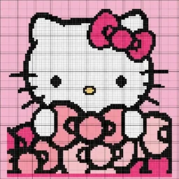 Pixel Art de Hello Kitty avec un design adorable