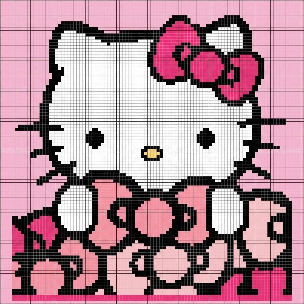 Pixel Art da Hello Kitty com desenho Adorável