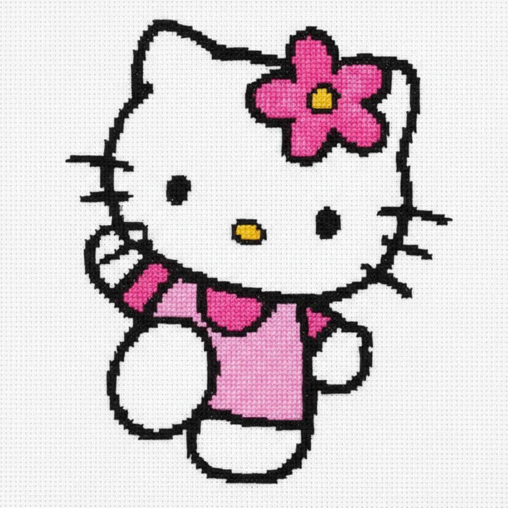 Pixel Art da Hello Kitty com desenho Fofo