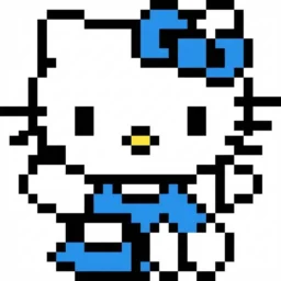 Pixel Art da Hello Kitty com desenho adorável