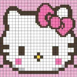 Pixel Art da Hello Kitty com desenho adorável