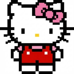 Pixel Art da Hello Kitty com desenho adorável