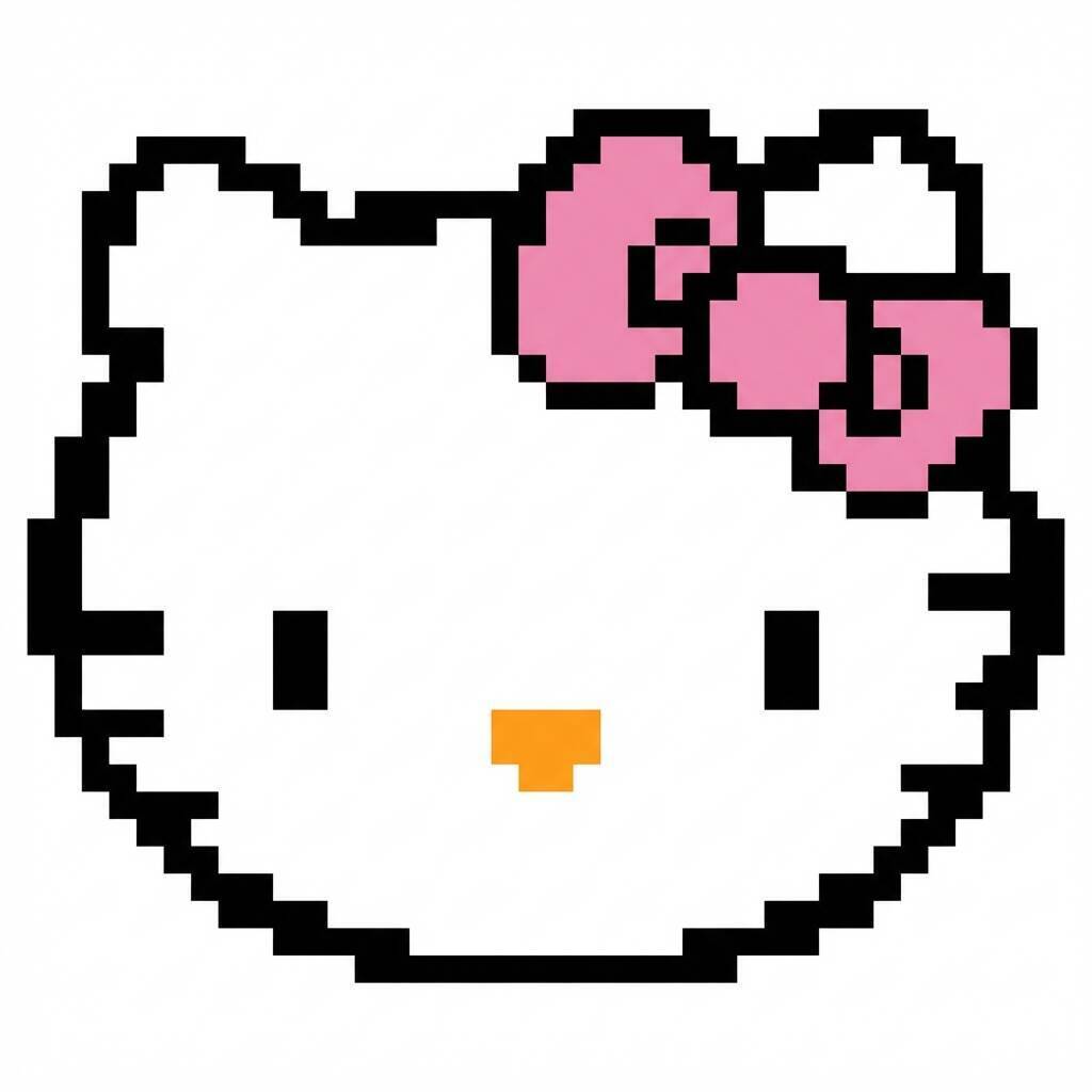 Pixel Art da Hello Kitty com desenho adorável