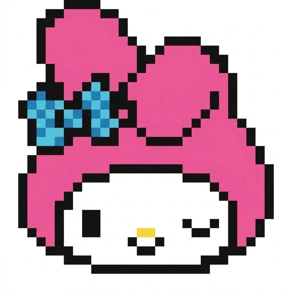 Pixel Art da Hello Kitty com desenho da My Melody