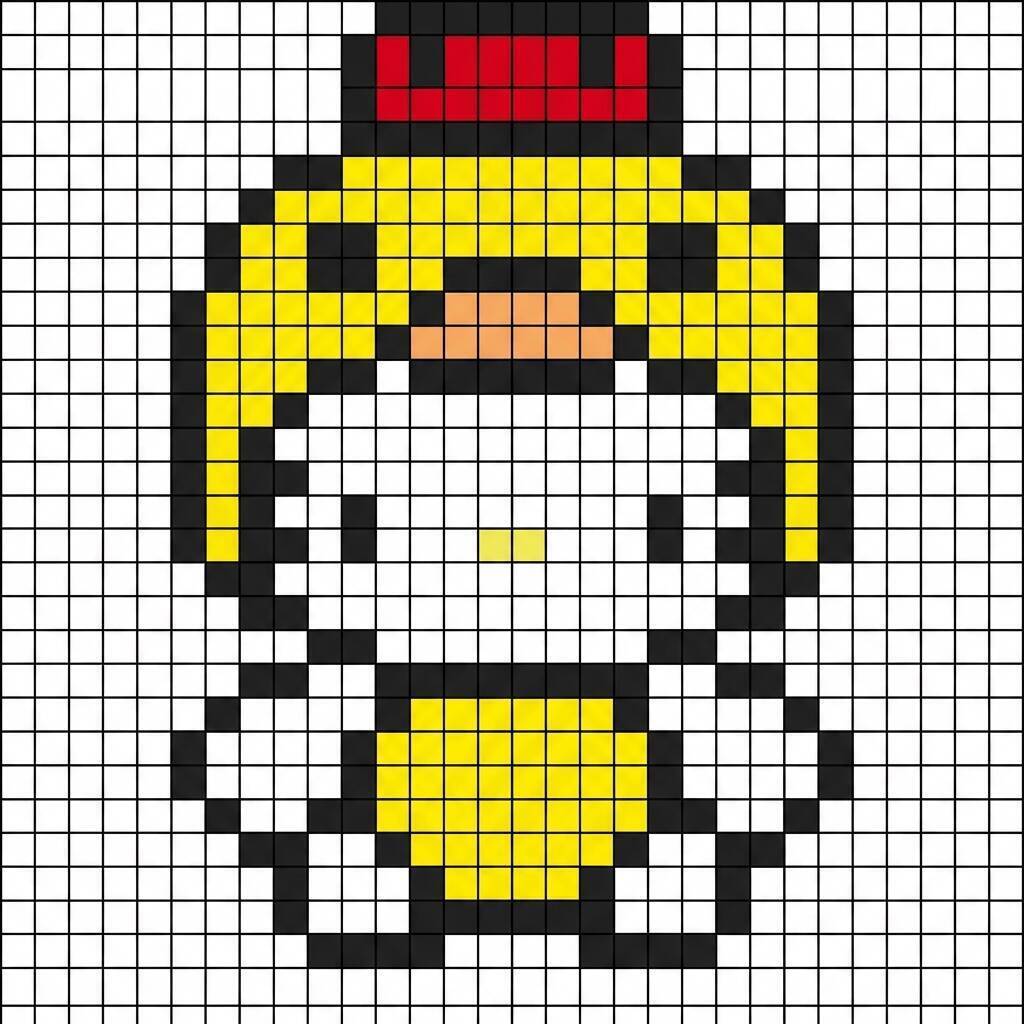 Pixel Art da Hello Kitty com desenho de Patinho