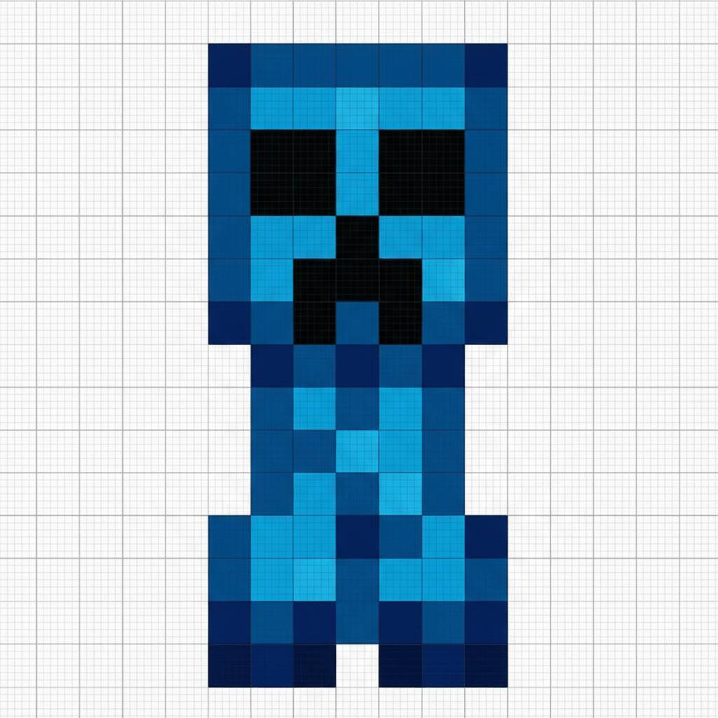 Pixel Art de Minecraft com desenho de Creeper