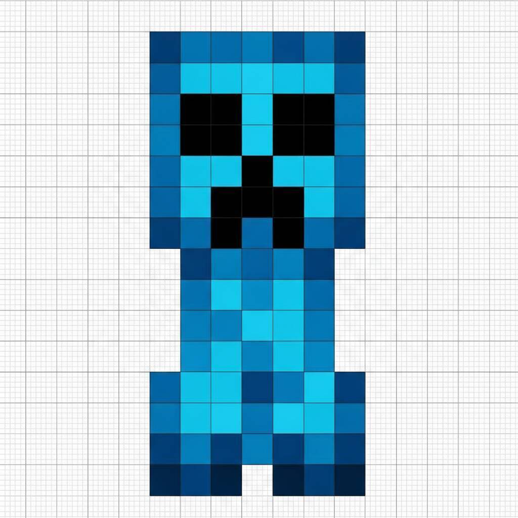 Pixel Art de Minecraft com desenho de Creeper