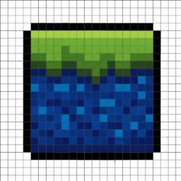 Pixel Art de Minecraft com desenho de bloco de água