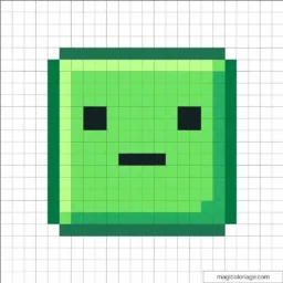 Pixel Art de Minecraft com desenho de bloco verde