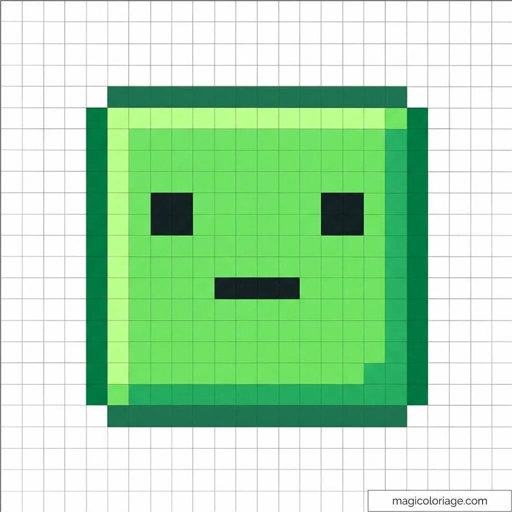 Pixel Art de Minecraft com desenho de bloco verde