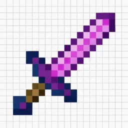 Pixel Art de Minecraft com desenho de espada rosa