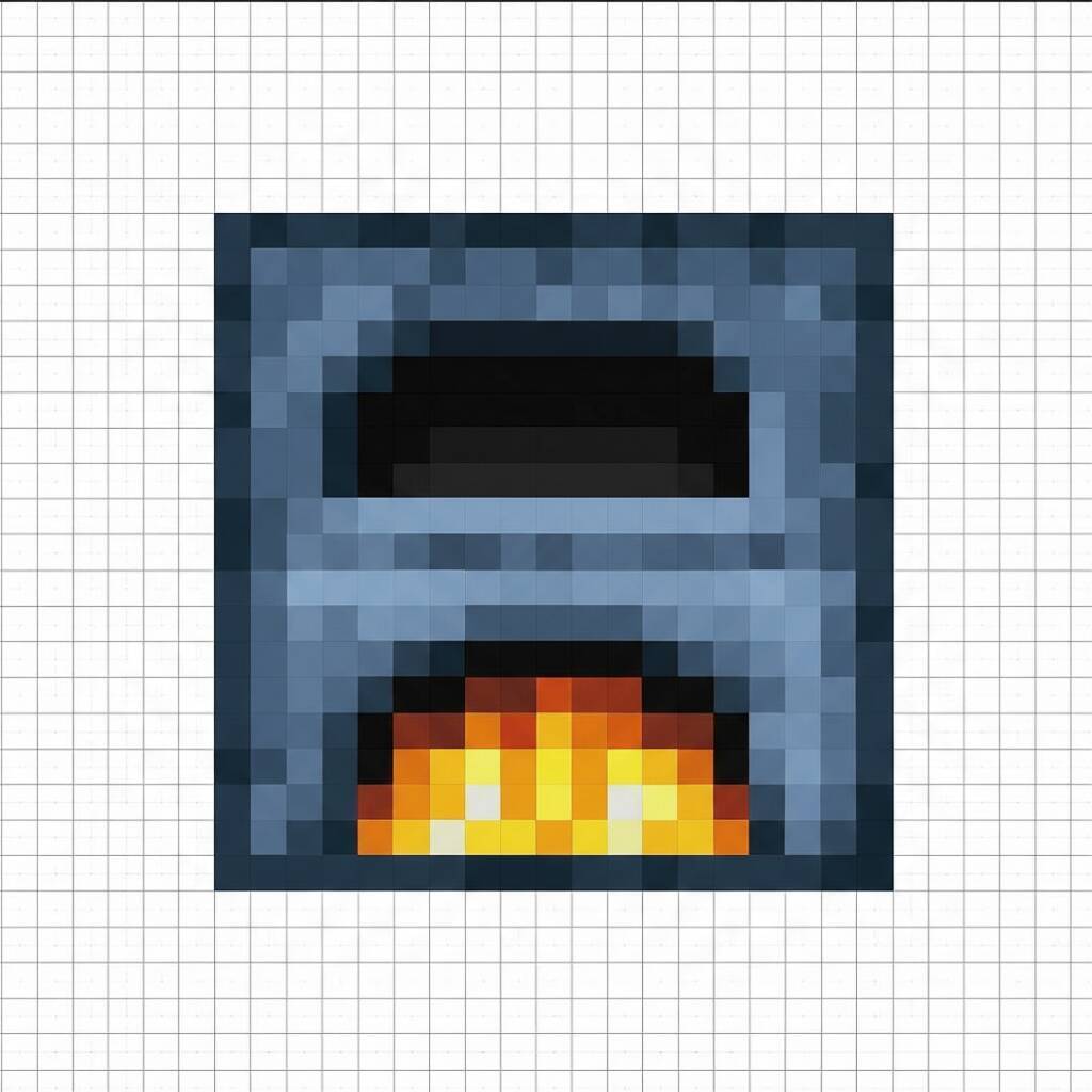 Pixel Art de Minecraft com desenho de forno