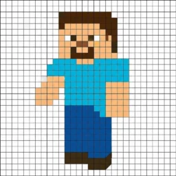 Pixel Art de Minecraft com desenho de personagem