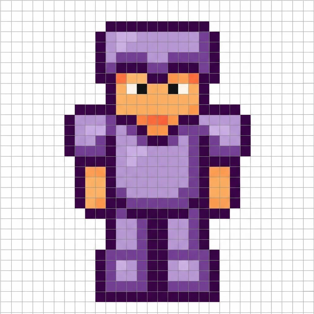 Pixel Art de Minecraft com desenho de personagem