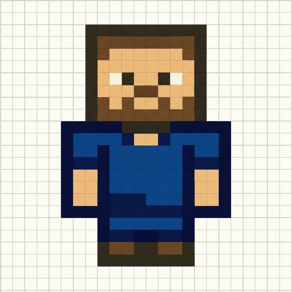 Pixel Art de Minecraft com desenho de personagem