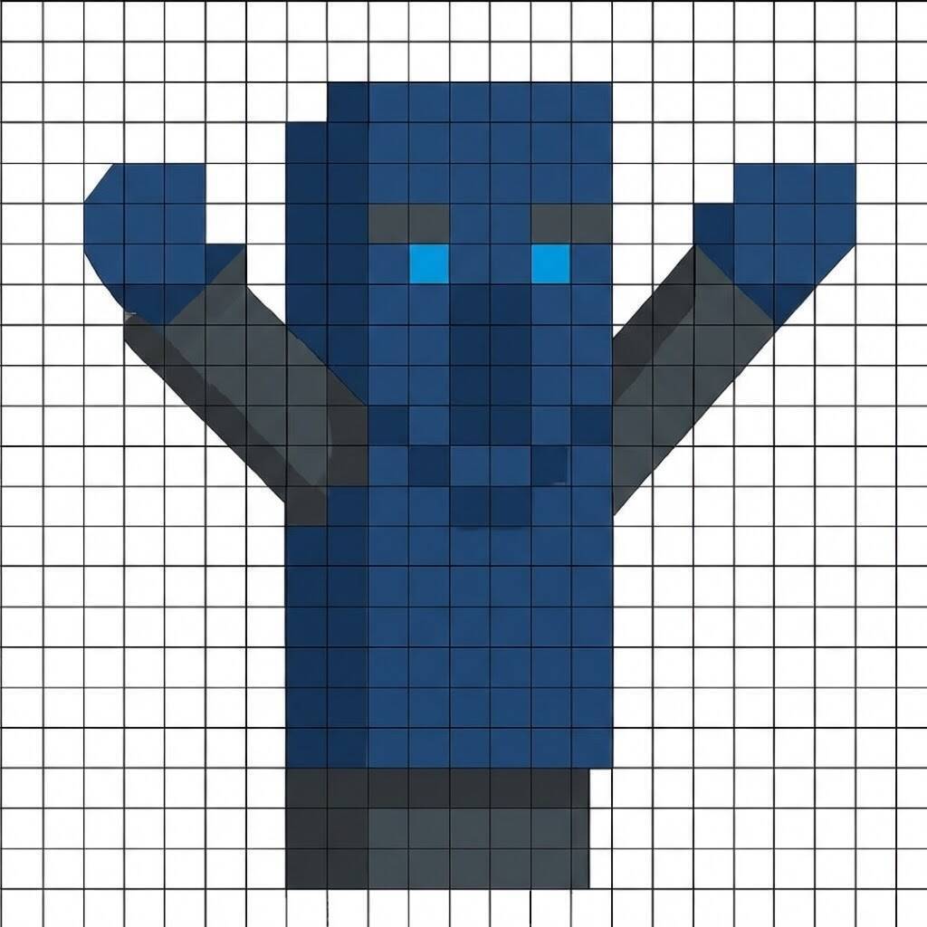 Pixel Art de Minecraft com desenho de personagem