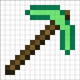 Pixel Art de Minecraft com desenho de picareta