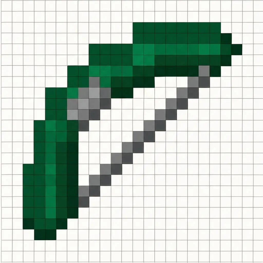 Pixel Art de Minecraft com desenho de picareta