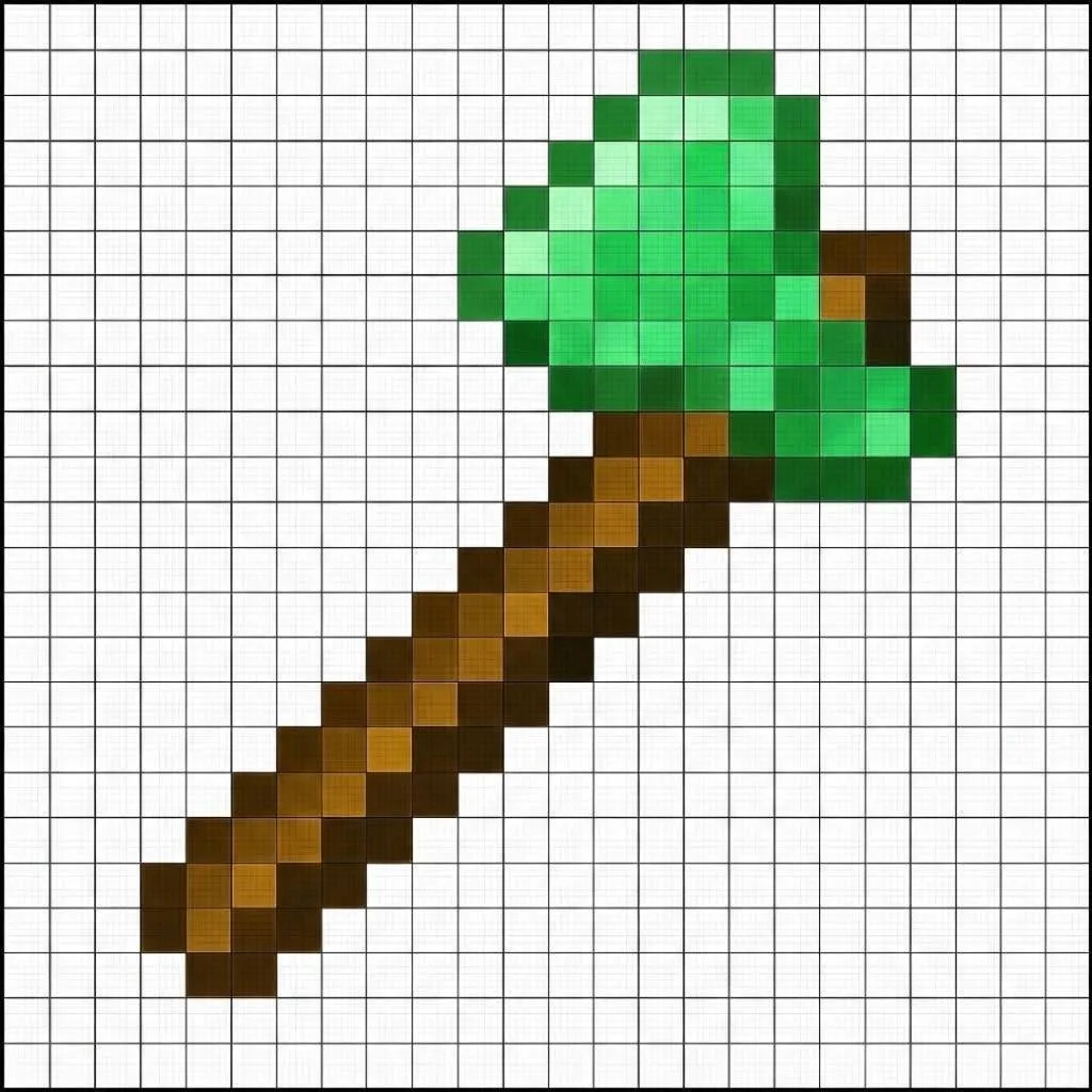 Pixel Art de Minecraft com desenho de picareta