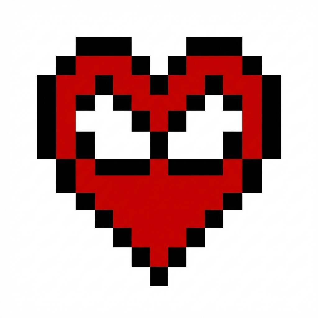 Pixel Art do Homem Aranha com coração fofo