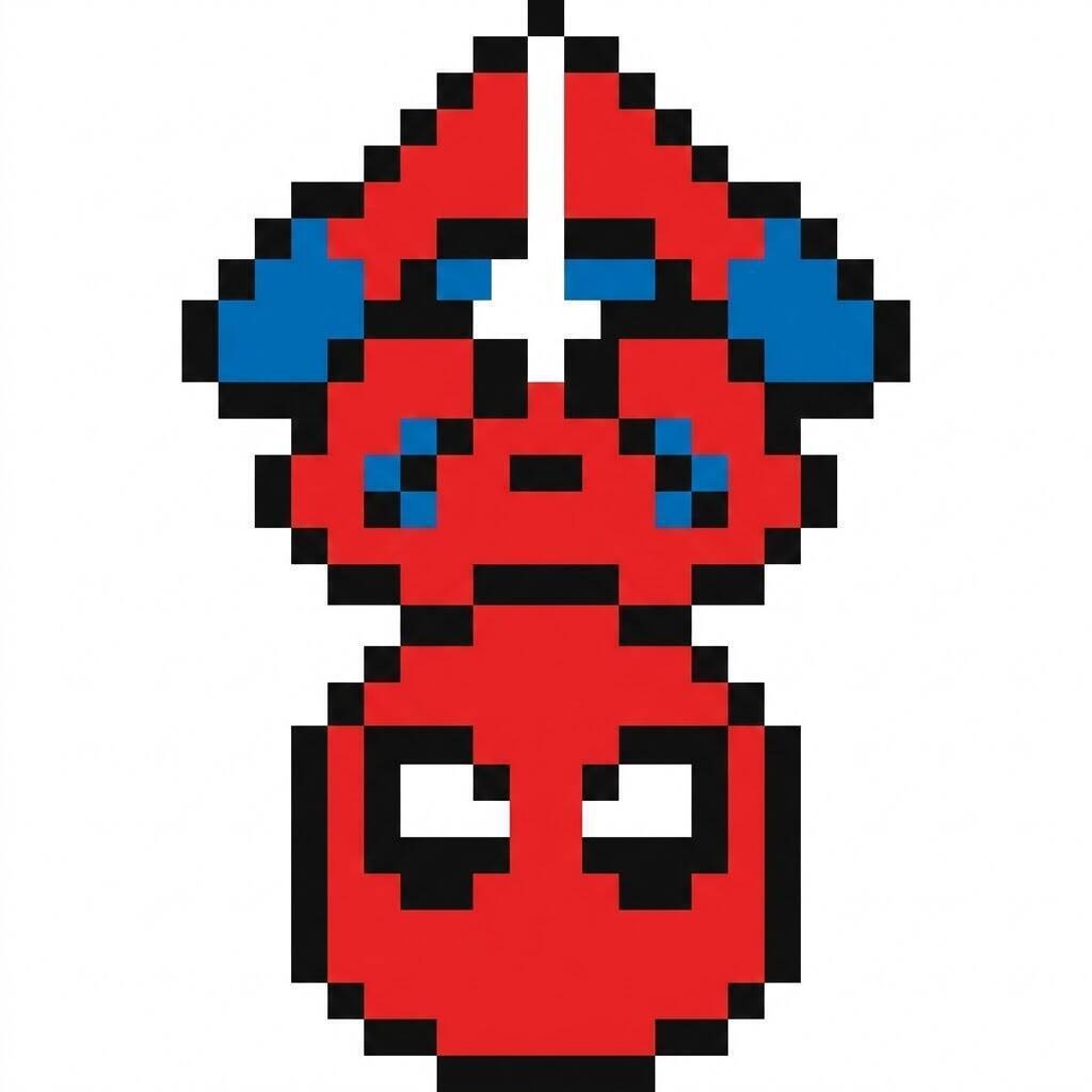 Pixel Art do Homem Aranha com desenho divertido