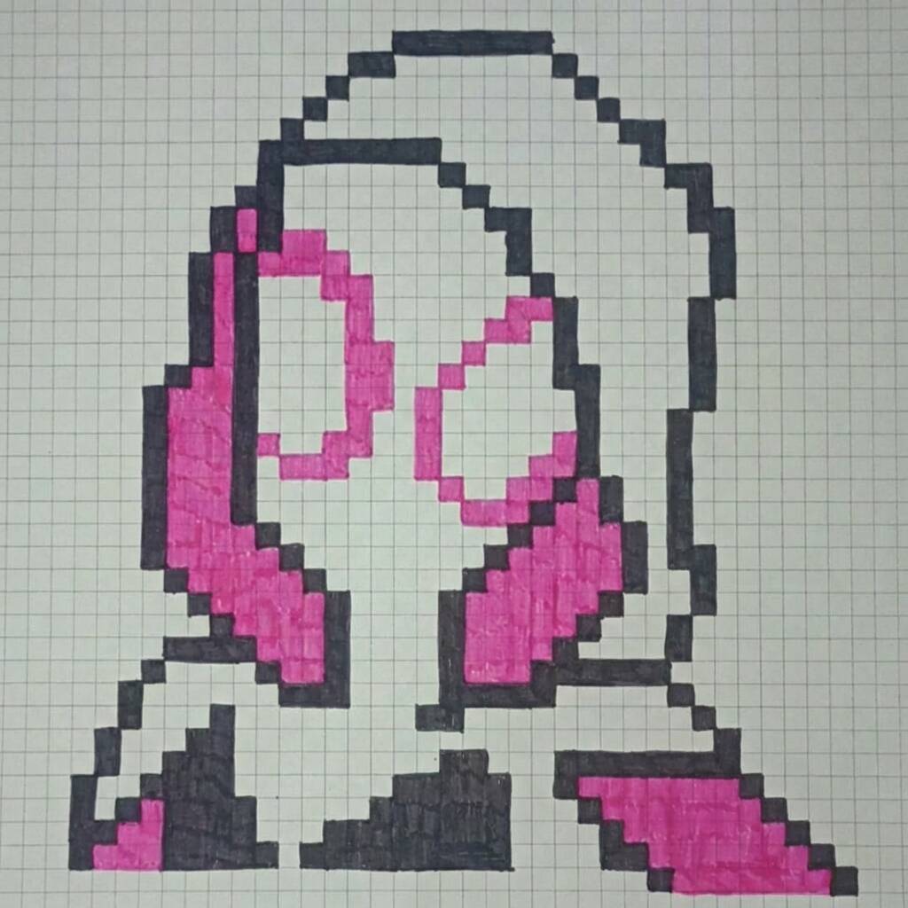 Pixel Art do Homem Aranha com desenho estilizado