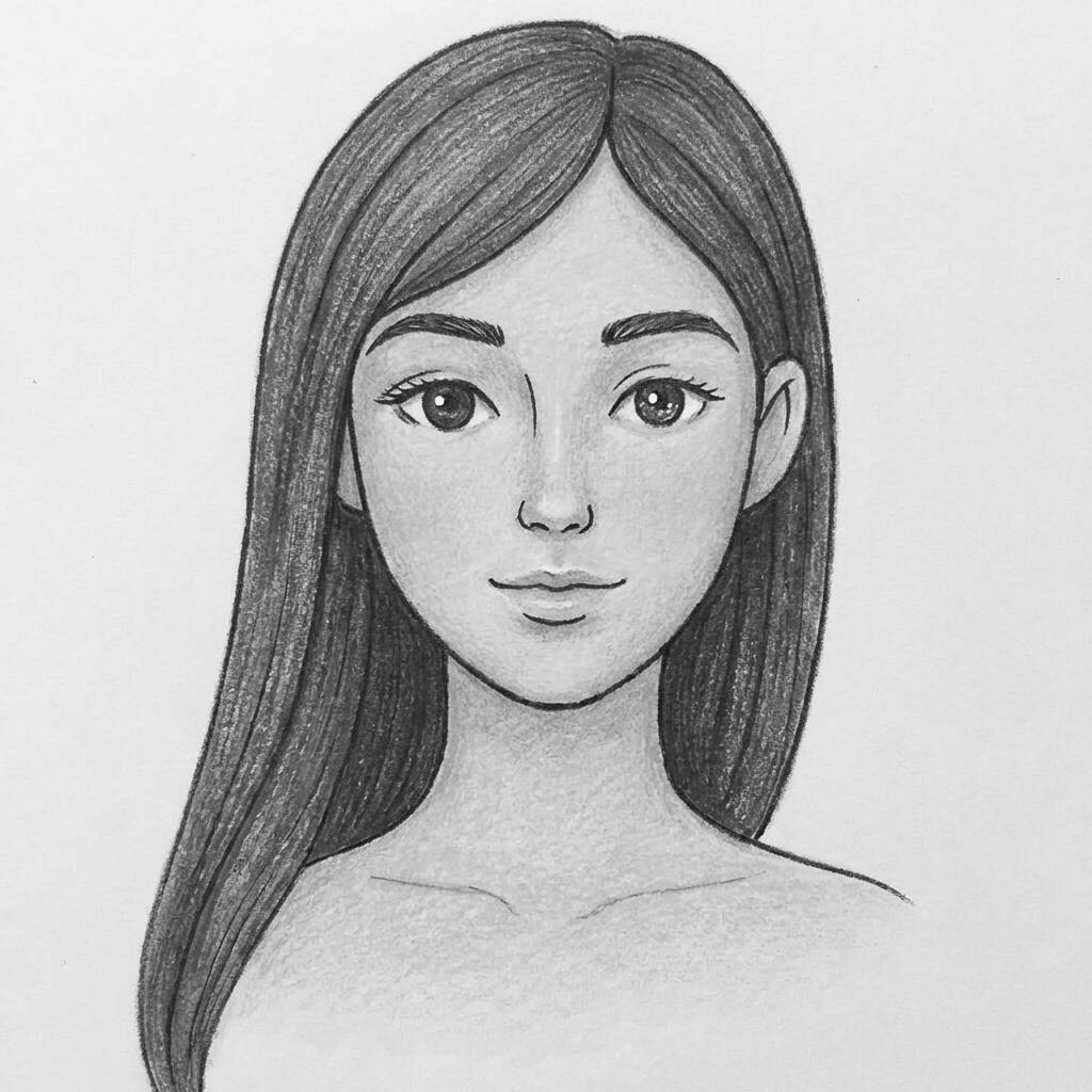 Retrato de mulher para colorir