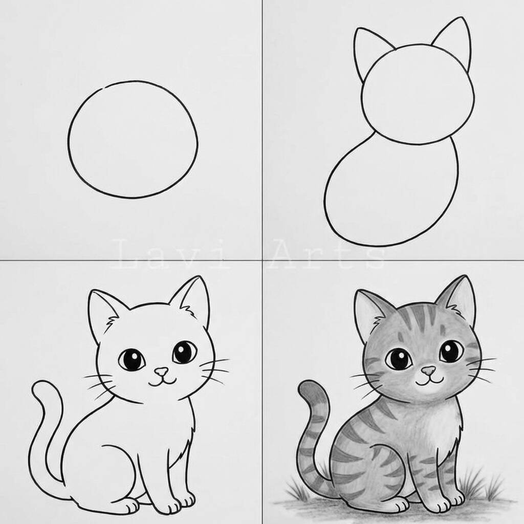 Um adorável gato colorido para colorir