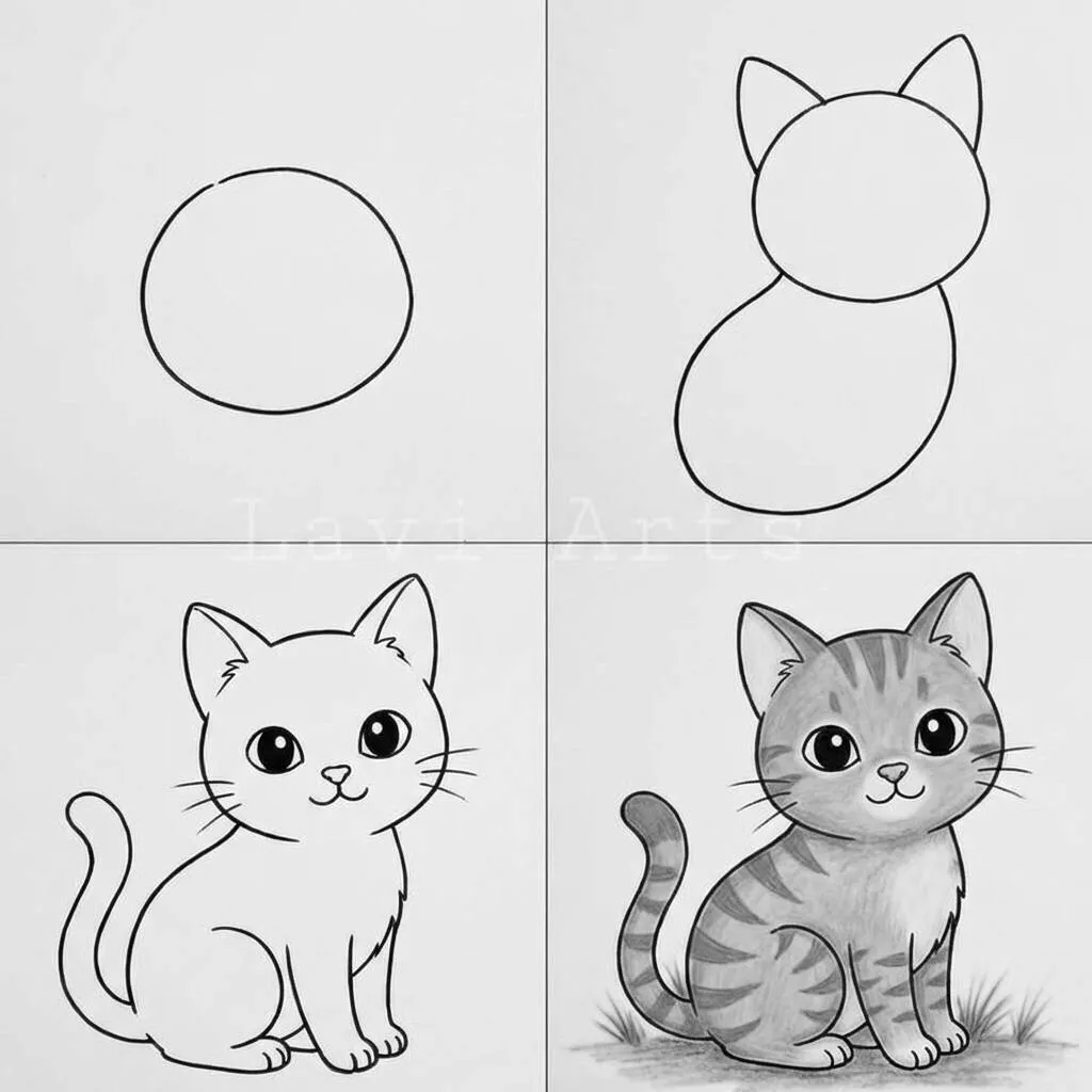 Um adorável gato colorido para colorir