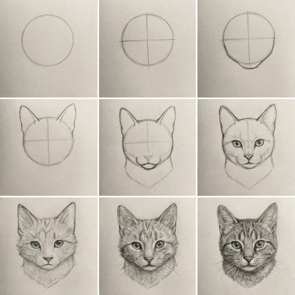 Um guia passo a passo para desenhar um gato