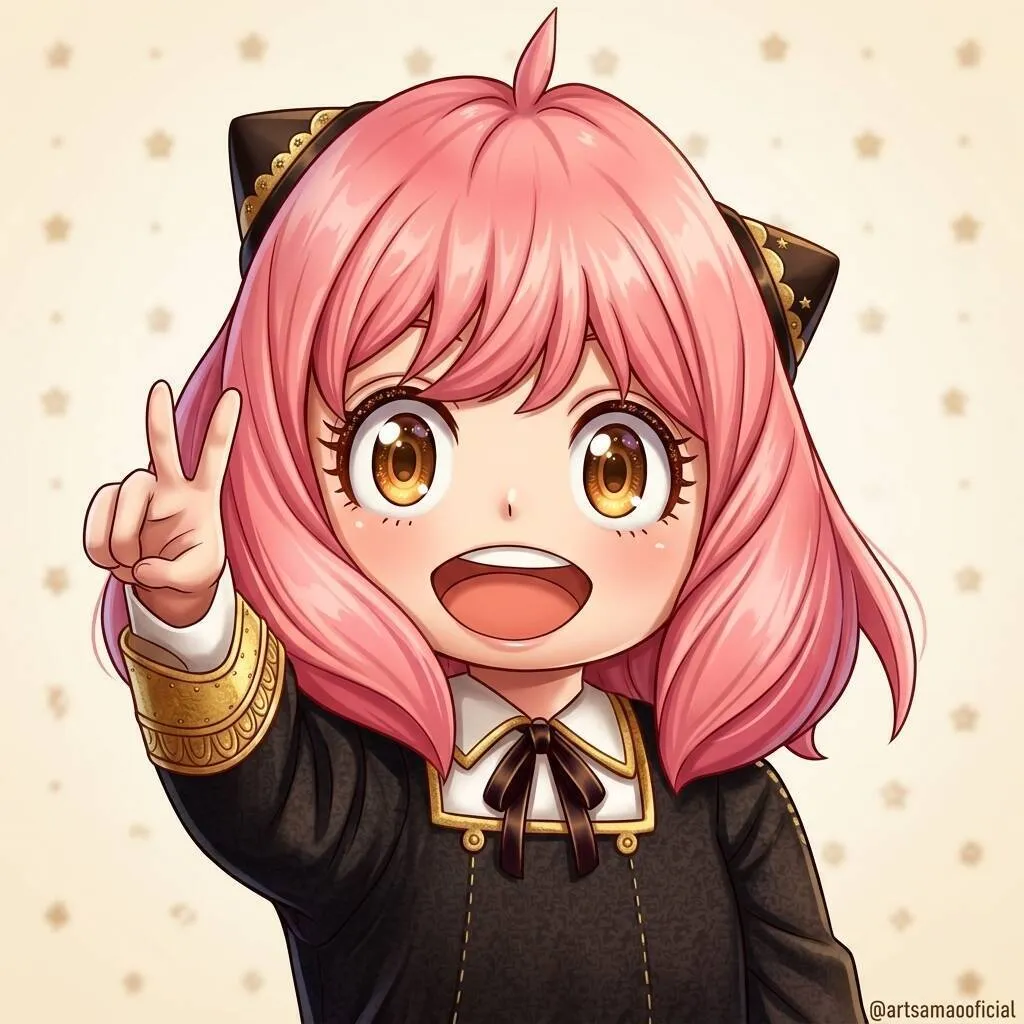 Uma adorável menina com cabelo rosa fazendo sinal de paz