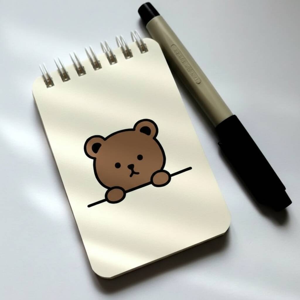 Urso Fofo em Caderno para Colorir