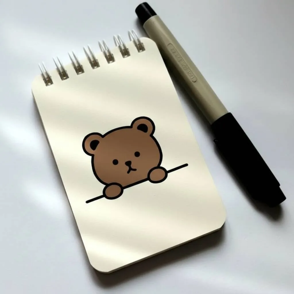 Coisas para Desenhar: Urso Fofo em Caderno Urso Fofo em Caderno para Colorir